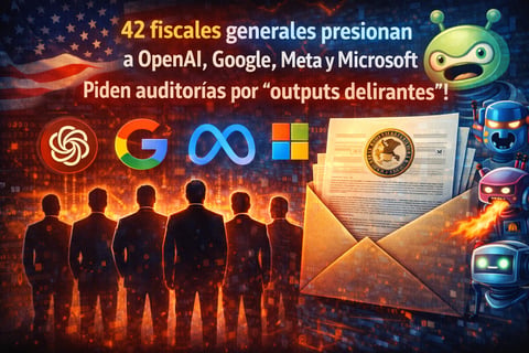 42 fiscales generales presionan a OpenAI, Google, Meta y Microsoft por “outputs delirantes”: piden auditorías