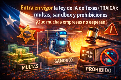 Entra en vigor la ley de IA de Texas (TRAIGA): multas, sandbox y prohibiciones que muchas empresas no esperan