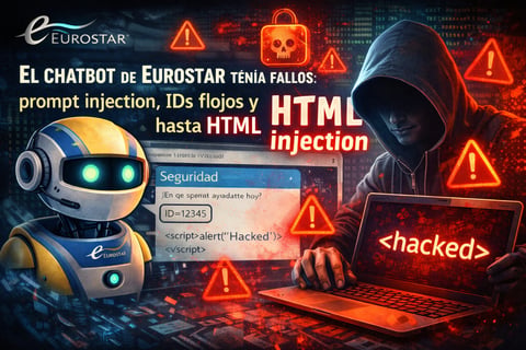 El chatbot de Eurostar tenía fallos: prompt injection, IDs flojos y hasta HTML injection