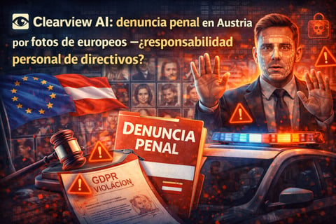 Clearview AI: denuncia penal en Austria por fotos de europeos — ¿responsabilidad personal de directivos?