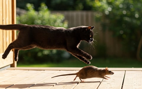Rat dans le jardin