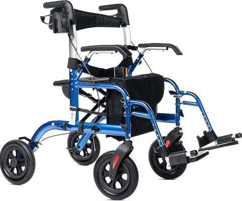 2 in 1 rollator walker transport chair