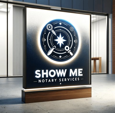 a sign that says show me notary services