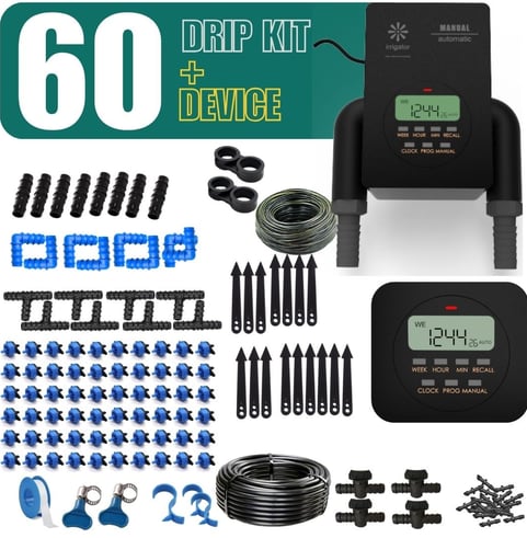 irrigator digital automatic garden timer with 60 plants drip irrigation kit