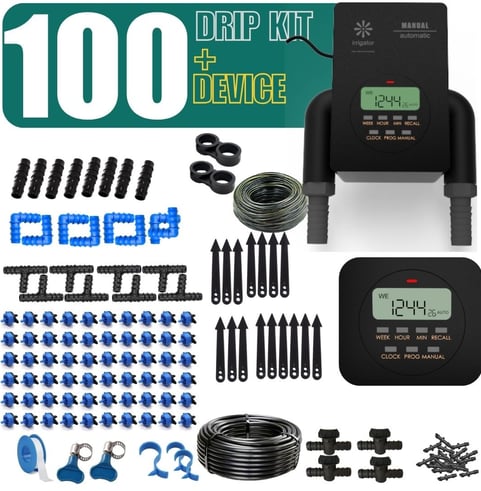 irrigator digital automatic garden timer with 100 plants drip irrigation kit