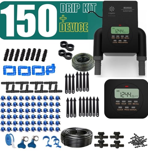 irrigator digital automatic garden timer with 150 plants drip irrigation kit