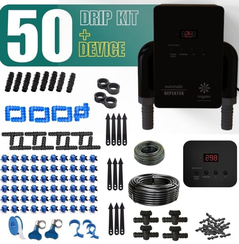 buy irrigator bundle repeater Timer with 50 Plants Drip Kit