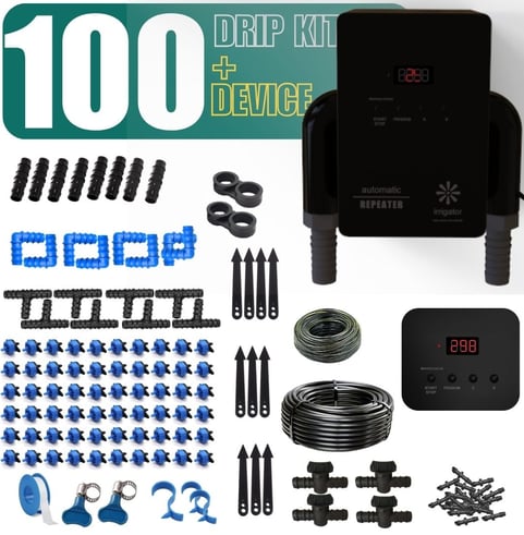buy irrigator bundle repeater Timer with 100 Plants Drip Kit