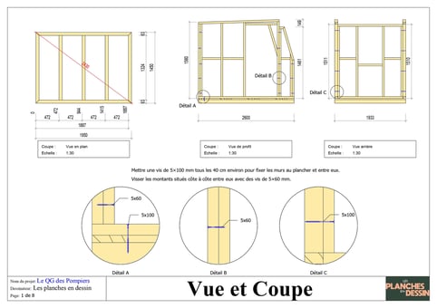 Plan vue et coupe