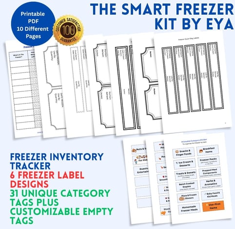 Freezer Kit with labels and freezer inventory checklist