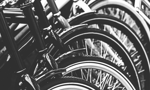 a row of bicycles