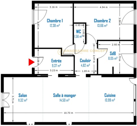 Plan de la maison après travaux