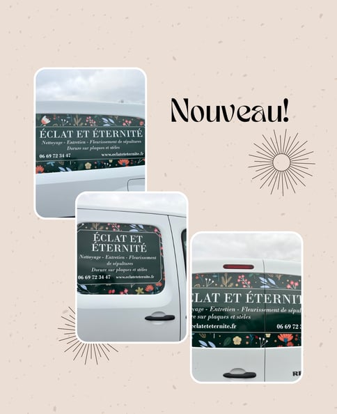 flocage véhicule Eclat et Eternité