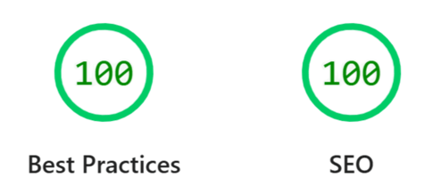 BragencyX website scores 100 on Google's Best Practices & SEO