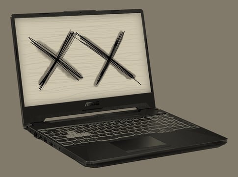 Artistic representation of an Asus laptop's screen defects