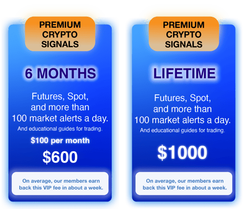 Get access to the best crypto signals and crypto trading tools with only $100 a month.