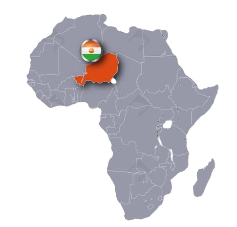 a map of africa with a map of the country of the country of the republic of Niger