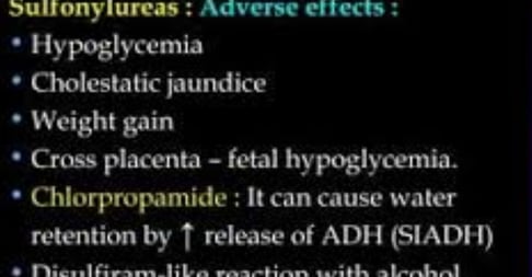 adverse tffect of antidiabeyic medtcation