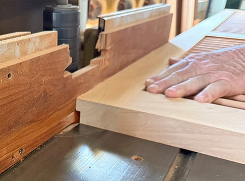 rabbeting a shutter frame for a percise fit when closing
