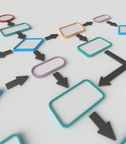 a group of different colored arrows pointing to different directions