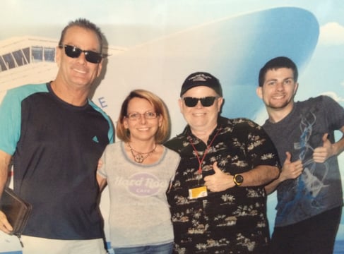 Howie, Lady, The Pirate and Steven Blair board the ship in Los Angeles, California