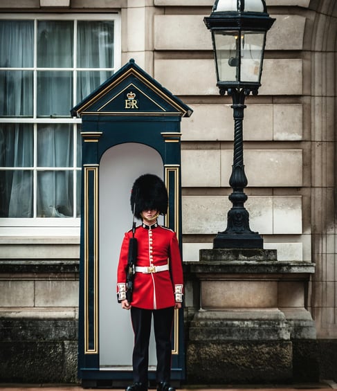 a british royal guard standing