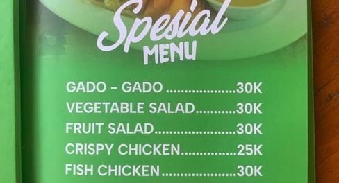 Special menu Food
