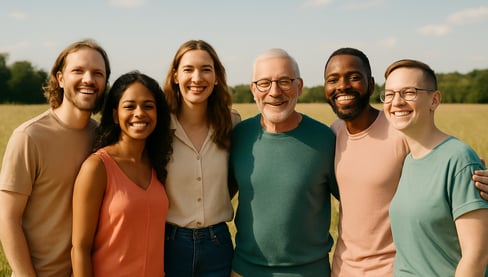 un grupo de personas que representa diversidad sexual