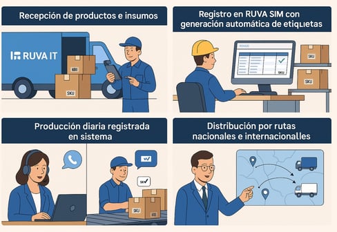 Proceso de inicio a fin Solucion de Sistema RUVA SIM inventarios