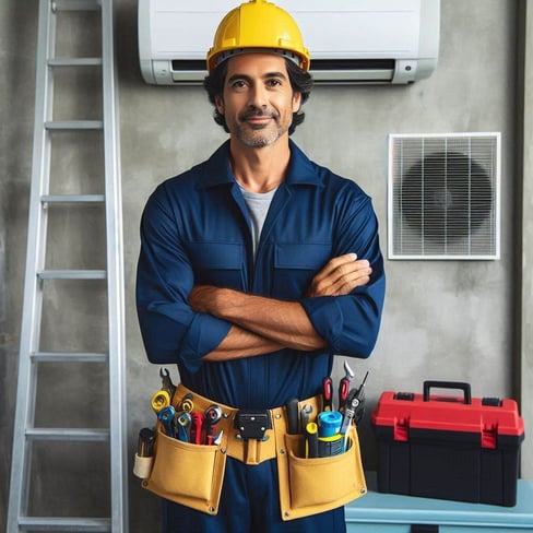 Reliable HVAC-R technician ready to provide service.