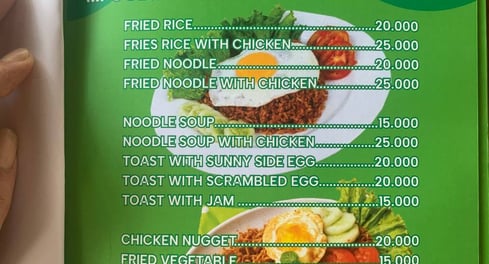 a menu of a restaurant menu with a menu