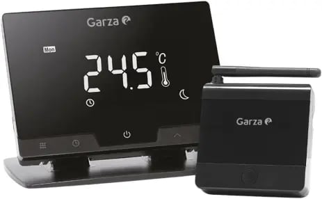 Garza Smart - Termostato Inalámbrico Wifi Inteligente para caldera y calefacción, color negro