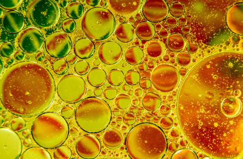 closeup of oil mixed with water