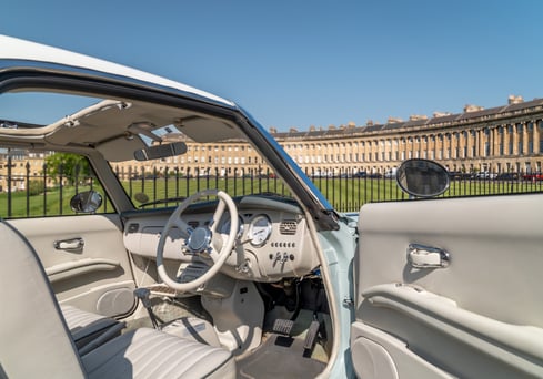 Interior of Nissan Figaro classic car
