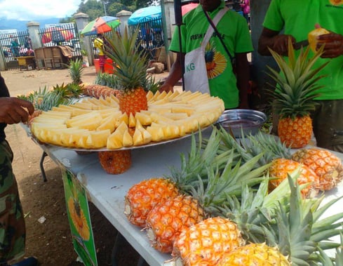 fresh pineapple sold at goroka main market