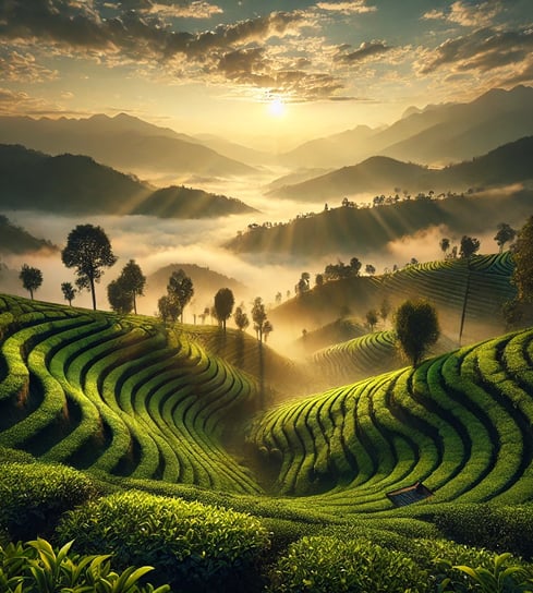 a beautiful view of a teal - lined tea - lined tea - lined tea