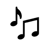 a black and white picture of a musical note