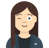 a woman with a blue jacket and a black shirt