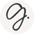 a logo with a cursive lowercase g
