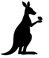 Silhouette of kangaroo with small ladybug on tail – characters Viticus and Sir Nellid