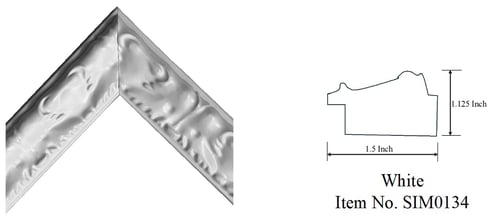a picture of a white picture frame Item No. SIM0134