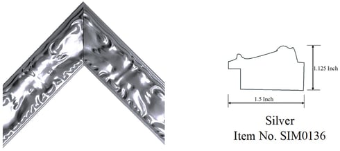 a picture of a silver picture frame Item No. SIM0136
