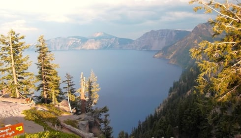 Waterfall Hwy, Oregon Travel - Crater Lake formed by a Mt Mazama volcano eruption