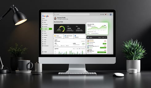 Computer screen showing analytics performance of Google ads