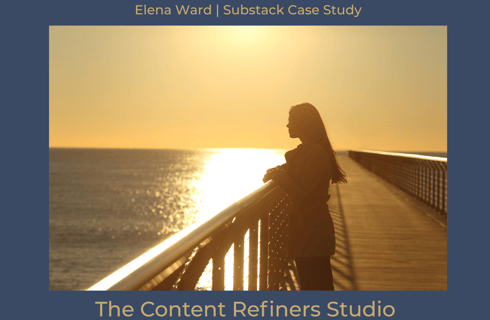Elena Ward Substack case study featured image woamn looking out to sea at sunset 