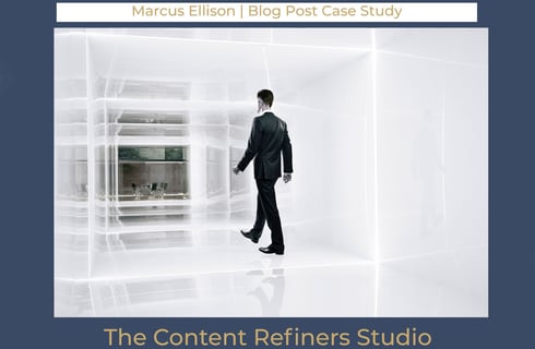 Man walking into room and the unknown cover image for Marcus Ellison blog case study 
