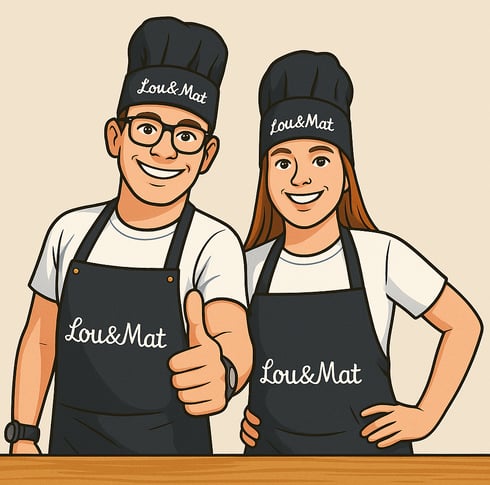 two person of chefs with their thumbs up loumat