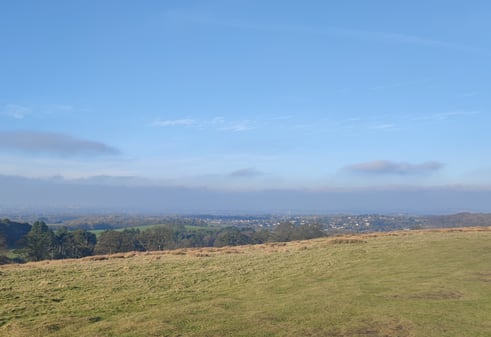 Scenic view on slope