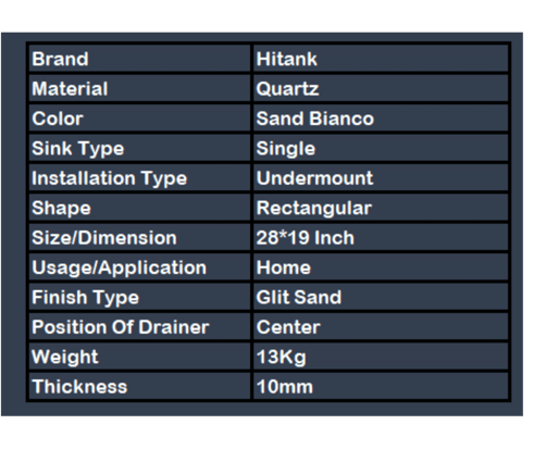 Quartz Kitchen Sink Best Quality Single Bowl Details 