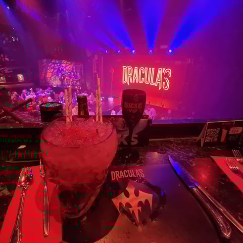 SweetAz Co. in the VIP booth at Dracula's cabaret in Gold Coast, time to fill our party bucket.